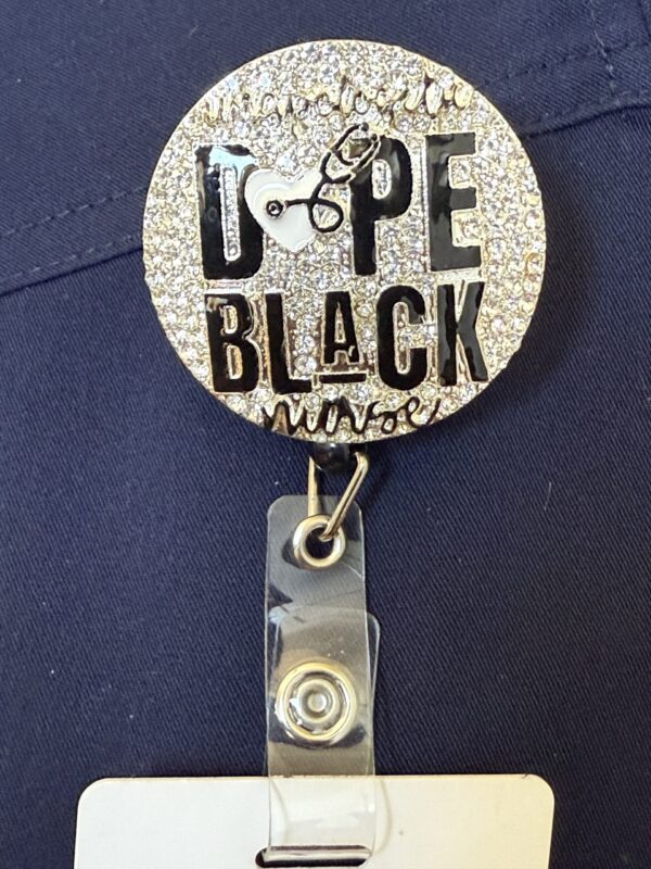 Dope Black Nurse (BW) Glitter Badge Buddy